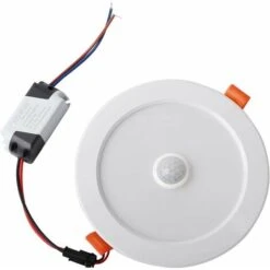LED Recessed Spotlight, Recessed LED Downlight, 12W Warm White 3000K Human Body Induction LED Slim Downlight, Diameter 105mm -Home Lighting 100163759 5
