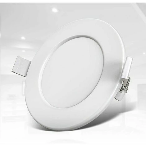 Set Of 3 Special Recessed Spotlights For Bathrooms IP44, Protected Against Splashing Water, Ultra-flat, Ø115mm, 6W LED Modules, Warm White Light 2 Set Of 3 Special Recessed Spotlights For Bathrooms IP44, Protected Against Splashing Water, Ultra-flat, Ø115mm, 6W LED Modules, Warm White Light - Image 2