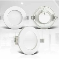 Set Of 3 Special Recessed Spotlights For Bathrooms IP44, Protected Against Splashing Water, Ultra-flat, Ø115mm, 6W LED Modules, Warm White Light 8 Set Of 3 Special Recessed Spotlights For Bathrooms IP44, Protected Against Splashing Water, Ultra-flat, Ø115mm, 6W LED Modules, Warm White Light -Home Lighting 100165658 4