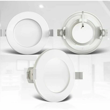 Set Of 3 Special Recessed Spotlights For Bathrooms IP44, Protected Against Splashing Water, Ultra-flat, Ø115mm, 6W LED Modules, Warm White Light 4 Set Of 3 Special Recessed Spotlights For Bathrooms IP44, Protected Against Splashing Water, Ultra-flat, Ø115mm, 6W LED Modules, Warm White Light - Image 4