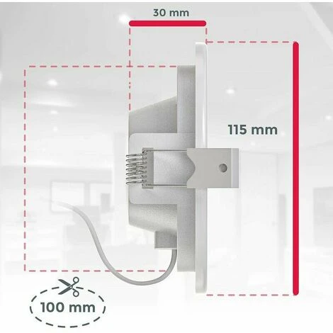 Set Of 3 Special Recessed Spotlights For Bathrooms IP44, Protected Against Splashing Water, Ultra-flat, Ø115mm, 6W LED Modules, Warm White Light 5 Set Of 3 Special Recessed Spotlights For Bathrooms IP44, Protected Against Splashing Water, Ultra-flat, Ø115mm, 6W LED Modules, Warm White Light - Image 5