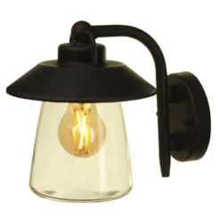 Lutec Cate E27 IP44 Outdoor Wall Lantern - Black With Rust Effect -Home Lighting 12819161 2034952656731810