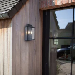 Lutec Holly Outdoor Wall Lantern - Black -Home Lighting 12840506 2834952656948407