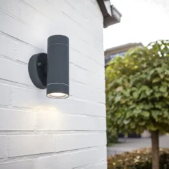 Lutec Rado Up & Down Outdoor Wall Light - Graphite