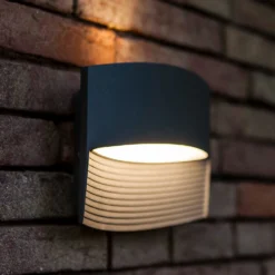 Lutec Lotus LED Up & Down Outdoor Wall Light - Anthracite -Home Lighting 12840633 2434952657077815