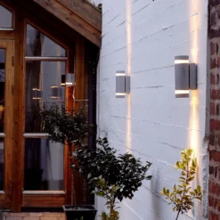 Lutec Focus 2x GU10 Outdoor Wall Light - Anthracite -Home Lighting 12840637 1934952643245541