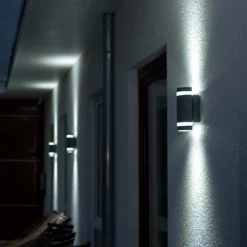 Lutec Focus 2x GU10 Outdoor Wall Light - Anthracite -Home Lighting 12840637 5994952643207051