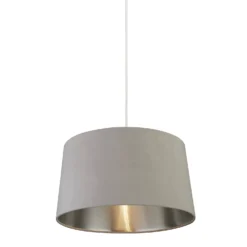 House Beautiful Samet Velvet Drum Shade - Grey - 45cm -Home Lighting 12882892 3514861119839793