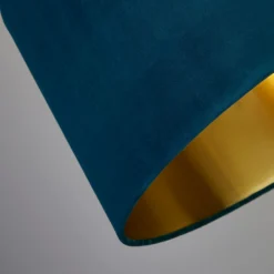 House Beautiful Samet Velvet Drum Shade - Teal - 45cm -Home Lighting 12882896 1814861119886728