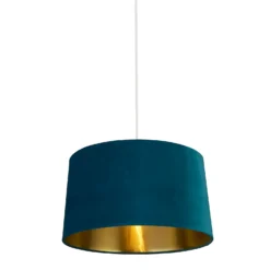 House Beautiful Samet Velvet Drum Shade - Teal - 45cm -Home Lighting 12882896 6234861119834831