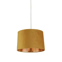 House Beautiful Samet Velvet Drum Shade -Ochre - 30cm -Home Lighting 12882902 1794884447680523