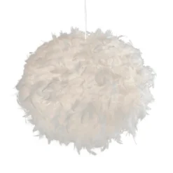 Hattie Feather Non-elec Light Shade - White -Home Lighting 12886897 1274911169770081