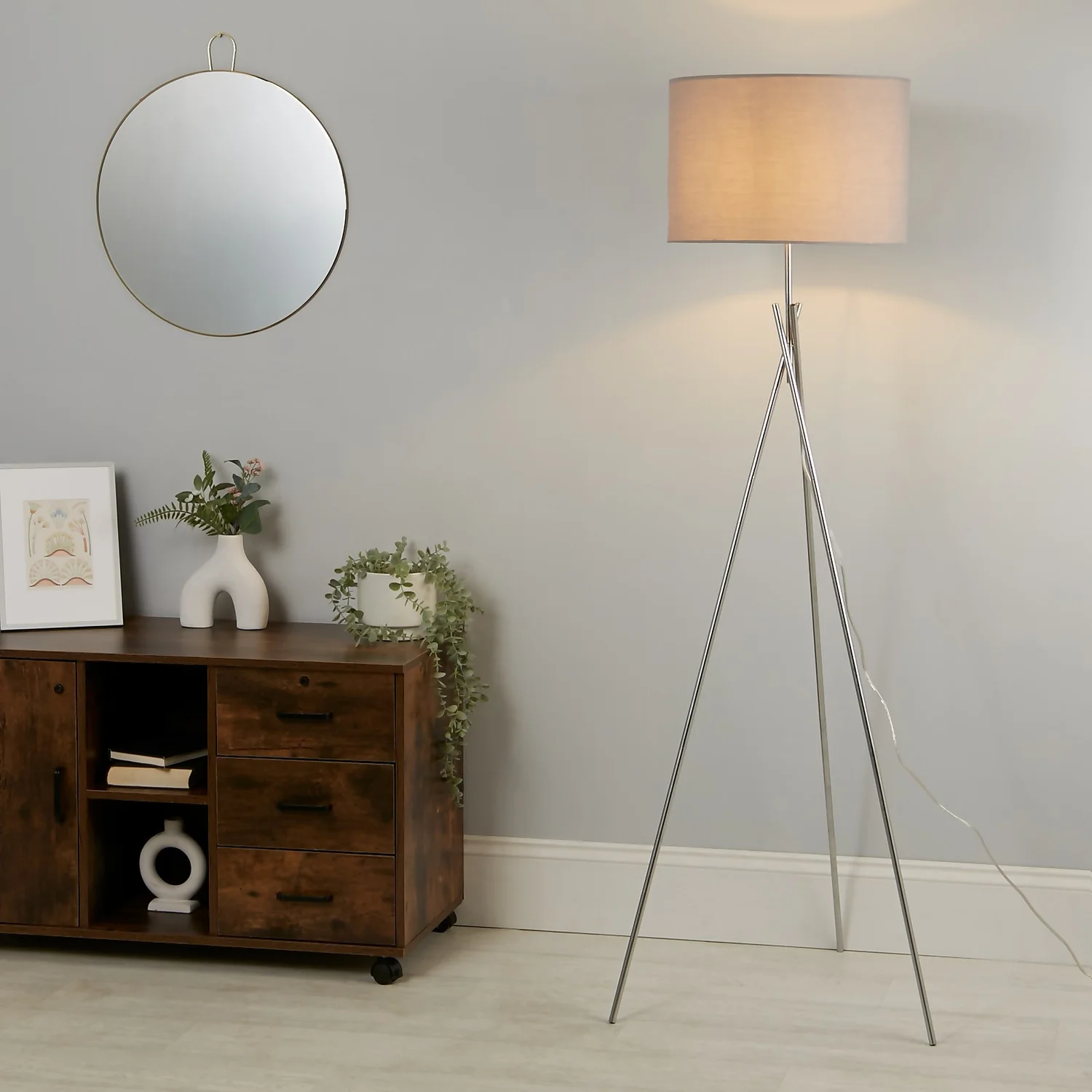 Bella Tripod Floor Lamp - Grey 1 Bella Tripod Floor Lamp - Grey