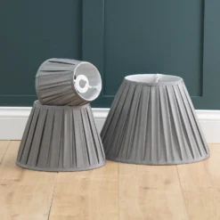 Raye Dove Pleated Taper Silk Shade - 20cm 13 Raye Dove Pleated Taper Silk Shade - 20cm -Home Lighting 13139384 6944944148065948