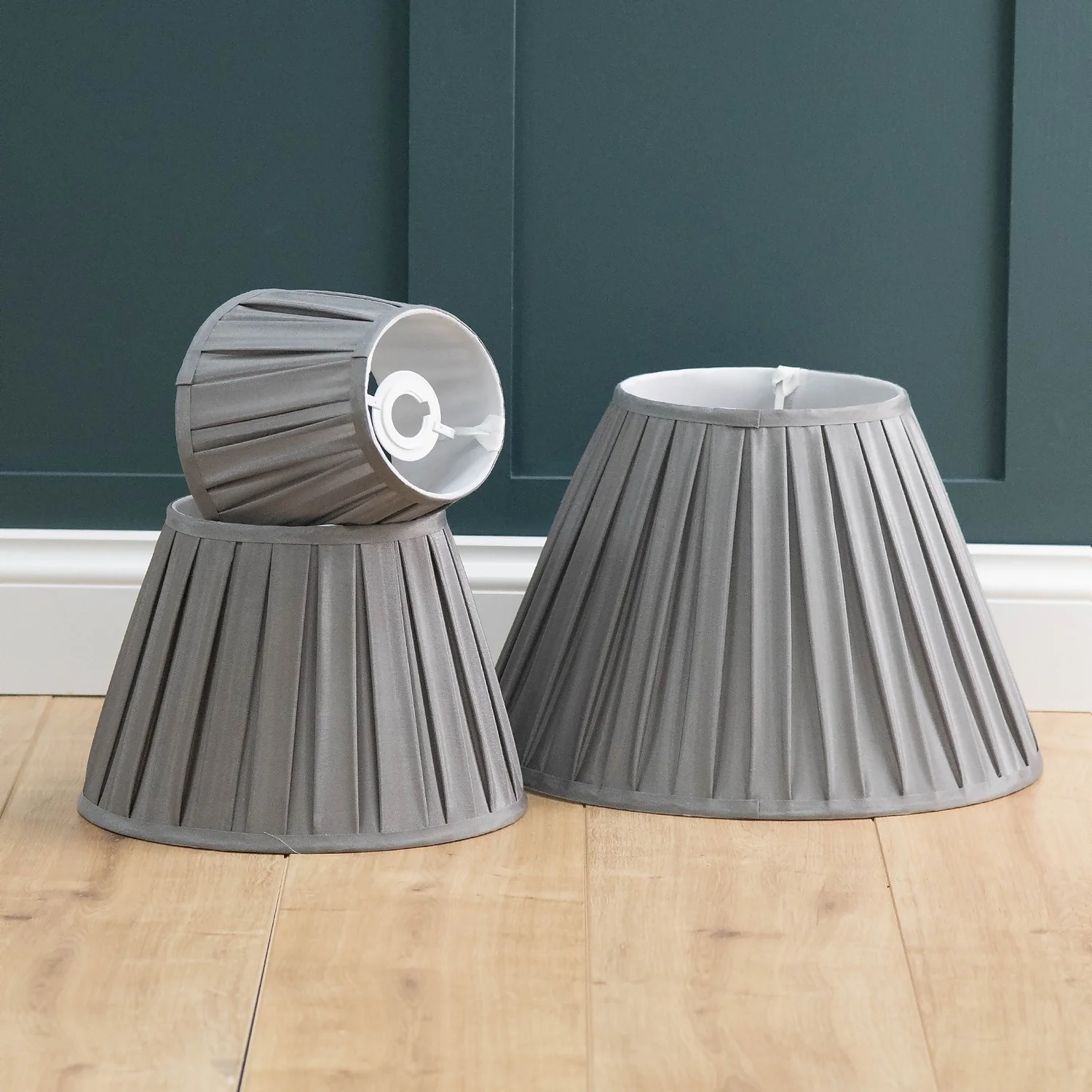 Raye Dove Pleated Taper Silk Shade - 20cm 7 Raye Dove Pleated Taper Silk Shade - 20cm - Image 7