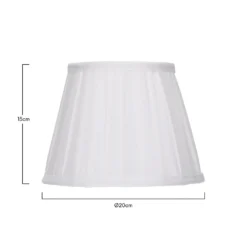 Raye White Pleated Taper Silk Shade - 20cm 10 Raye White Pleated Taper Silk Shade - 20cm -Home Lighting 13139385 2724900556763468