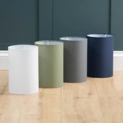 Clyde White Cylinder Shade - 16cm -Home Lighting 13139387 1234944148547052