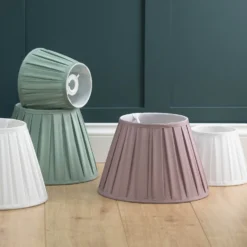 Raye Fig Pleated Taper Silk Shade - 30cm -Home Lighting 13139391 1294944148205037