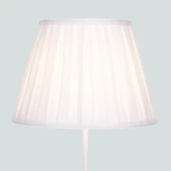 Raye White Pleated Taper Silk Shade - 30cm -Home Lighting 13139392 2074900556746053