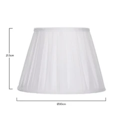 Raye White Pleated Taper Silk Shade - 30cm -Home Lighting 13139392 3144900556818629