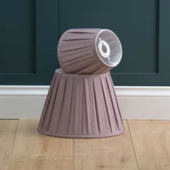 Raye Fig Pleated Taper Silk Shade - 20cm -Home Lighting 13139393 8494944148037691