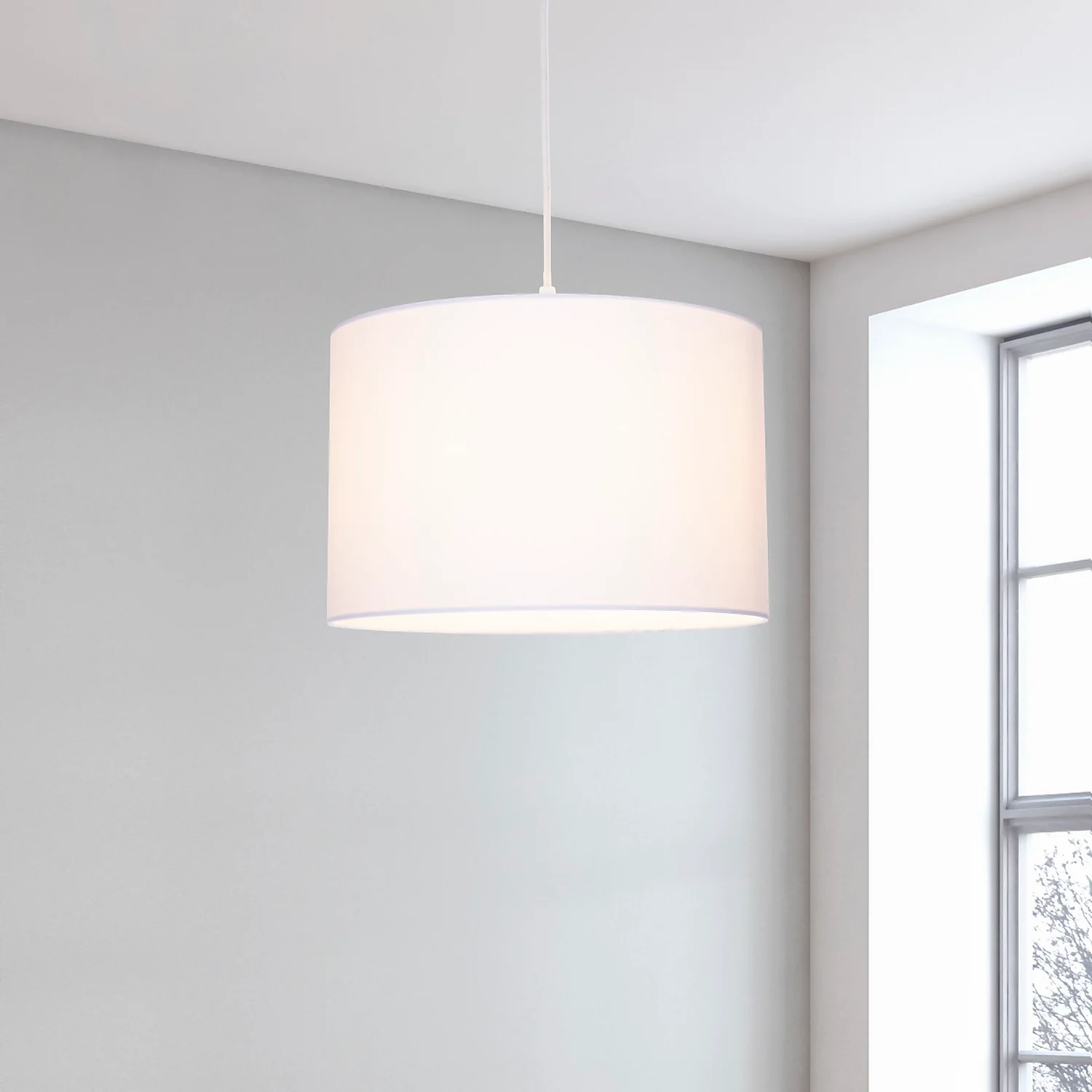 Clyde White Drum Shade - 30cm 1 Clyde White Drum Shade - 30cm