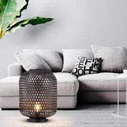 Reid Black Floor Lantern