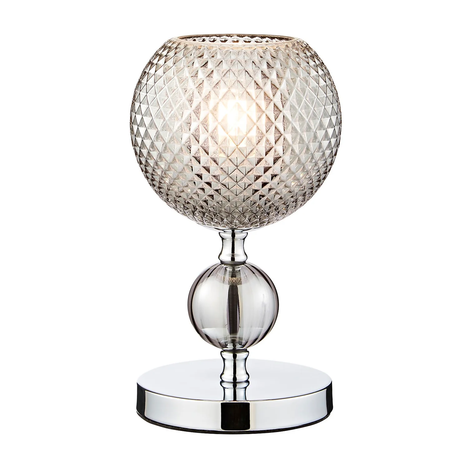 Safi Glass Table Lamp - Chrome Smoke 2 Safi Glass Table Lamp - Chrome Smoke - Image 2