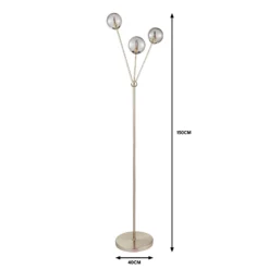 Orb 3 Light Floor Lamp - Nickel Smoke -Home Lighting 13208323 9304909895331951