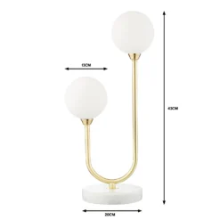 House Beautiful Delta Marble Table Lamp - Brass & Opal -Home Lighting 13208324 1614927260646677