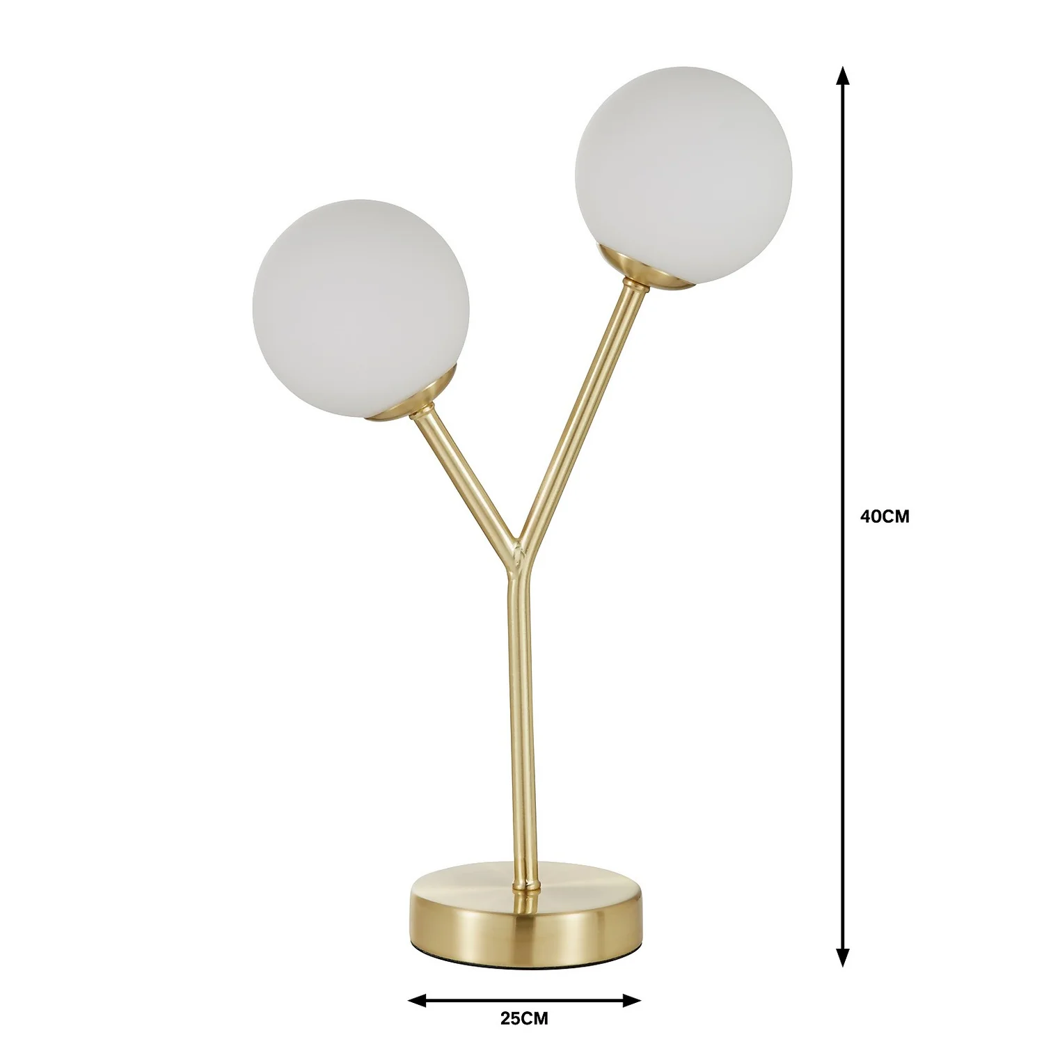 Orb 2 Light Table Lamp - Brass & Opal 5 Orb 2 Light Table Lamp - Brass & Opal - Image 5
