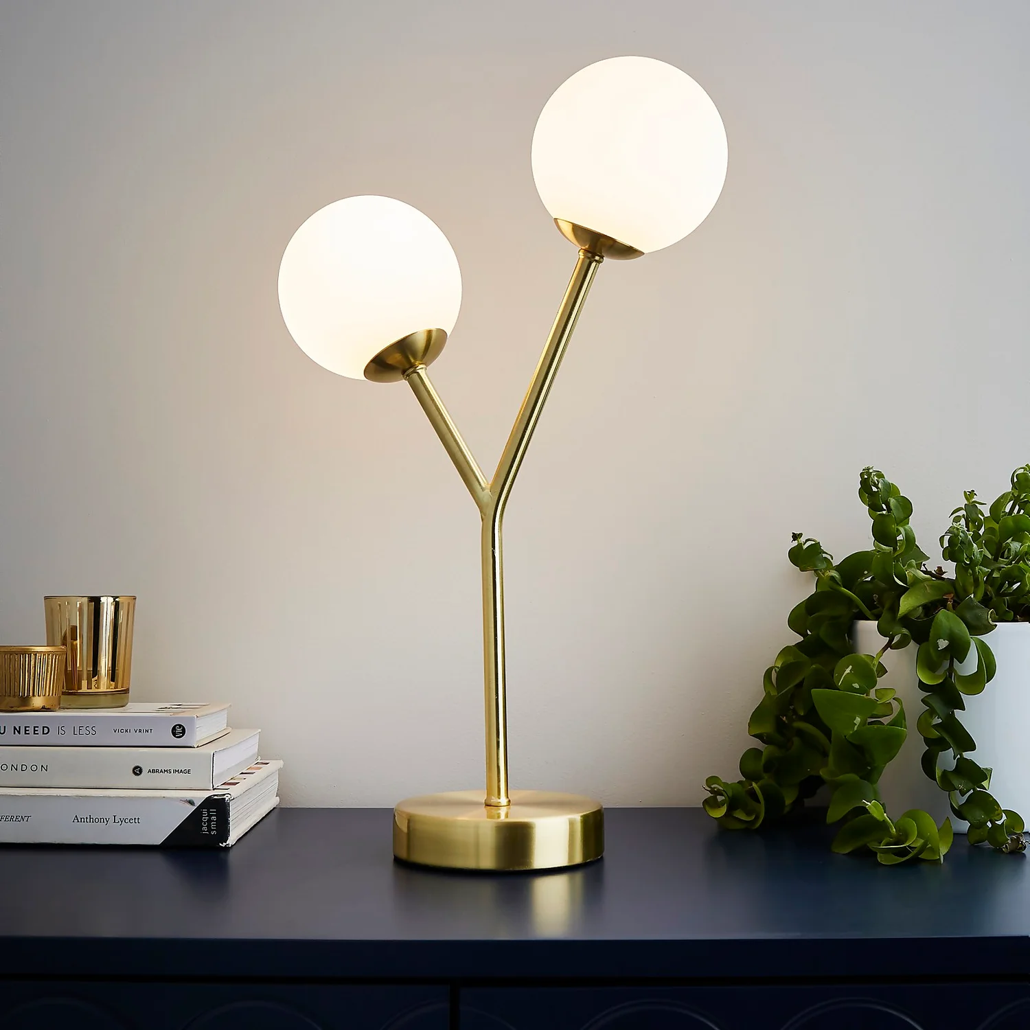 Orb 2 Light Table Lamp - Brass & Opal 1 Orb 2 Light Table Lamp - Brass & Opal