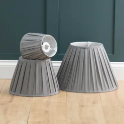 Raye Dove Pleated Taper Silk Shade - 40cm -Home Lighting 13222466 1404946178088827