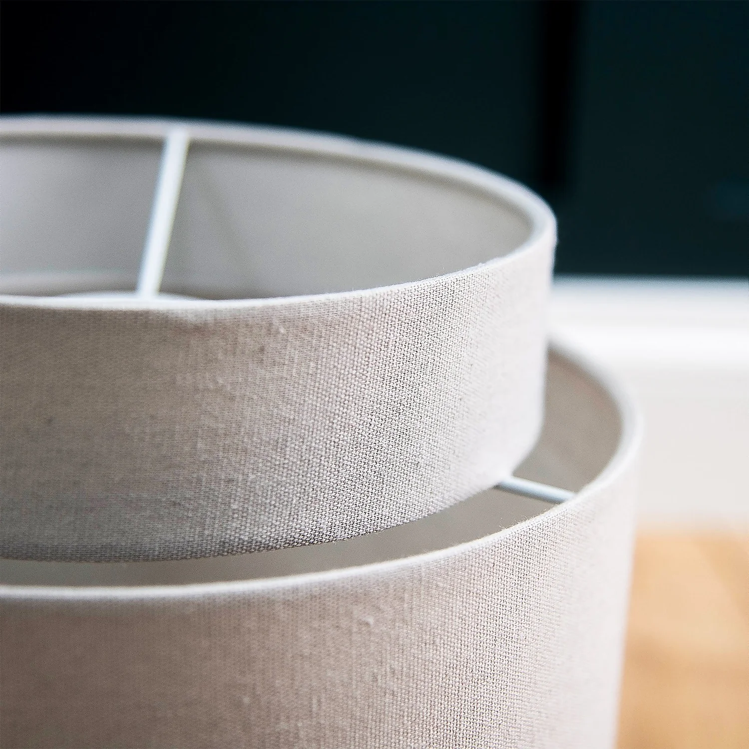 Finn Tier Drum Putty Linen Shade - 25cm 6 Finn Tier Drum Putty Linen Shade - 25cm - Image 6