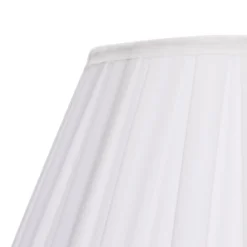 Raye White Pleated Taper Silk Shade - 40cm -Home Lighting 13222468 3234901095622427