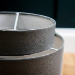 Finn Tier Drum Flint Linen Shade - 25cm -Home Lighting 13222475 6744944148293186