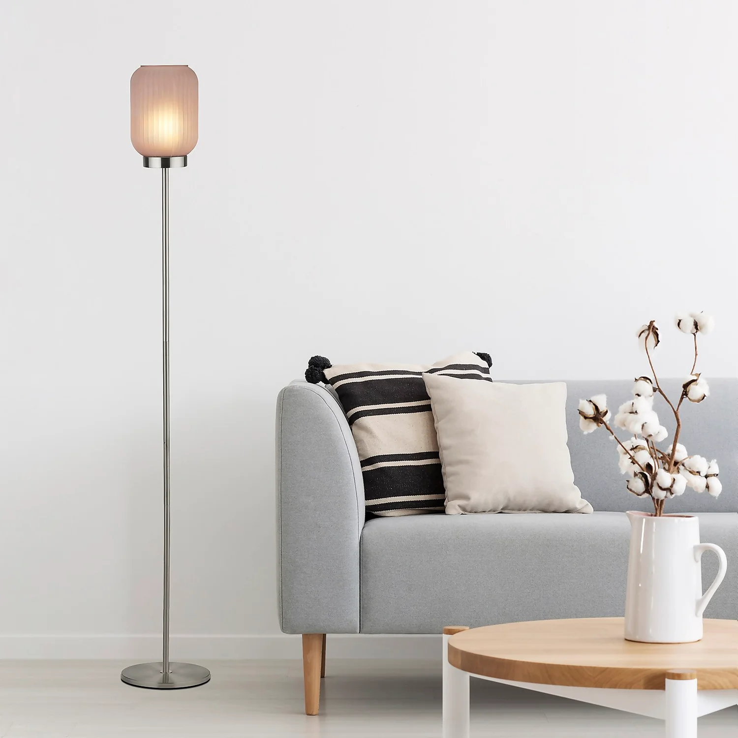 Pearl Frosted Floor Lamp - Rose 6 Pearl Frosted Floor Lamp - Rose - Image 6