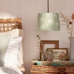 Country Living Salcombe Seaflower Patterned Lamp Shade - Laurel Green -Home Lighting 13445408 1114953139926984