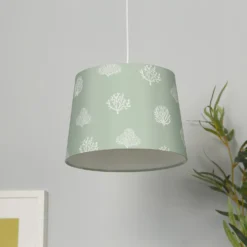 Country Living Salcombe Seaflower Patterned Lamp Shade - Laurel Green -Home Lighting 13445408 5205042048559417