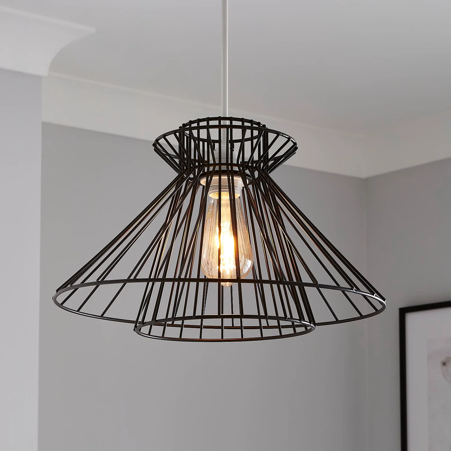 Dalston Wire Easy Fit Light Shade - Black 1 Dalston Wire Easy Fit Light Shade - Black