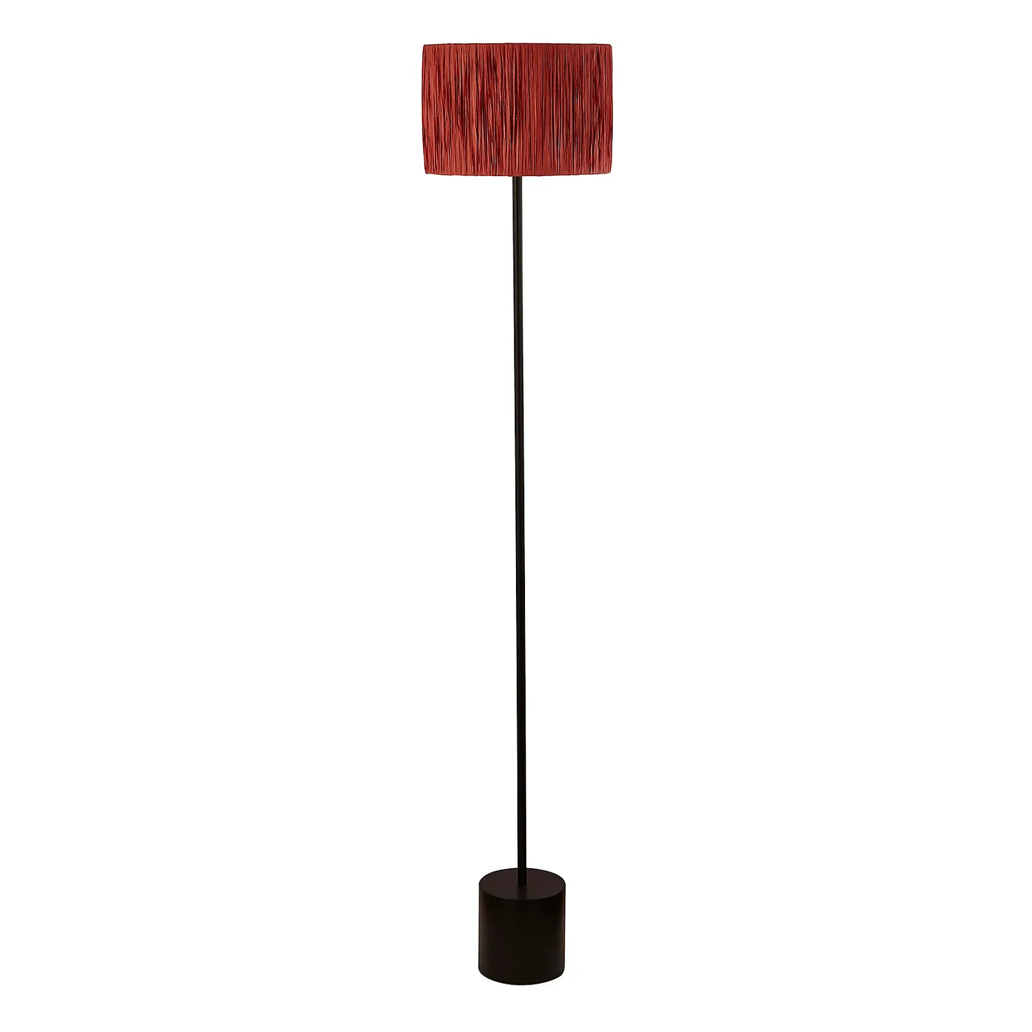 Raffia Floor Lamp - Pink & Black 3 Raffia Floor Lamp - Pink & Black - Image 3