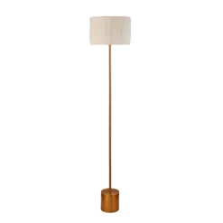 Raffia Floor Lamp - White & Gold -Home Lighting 13525826 1494956834911697