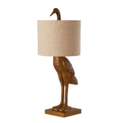 Crane Table Lamp - Gold & Oatmeal -Home Lighting 13528282 1614956834475056