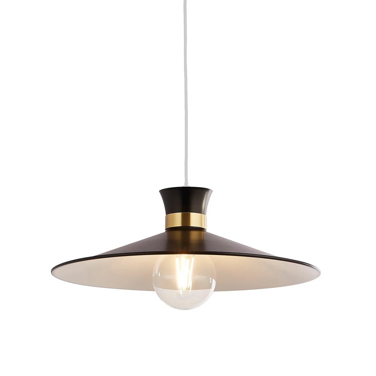 Balham Easy Fit Lamp Shade - Black & Brass 2 Balham Easy Fit Lamp Shade - Black & Brass - Image 2