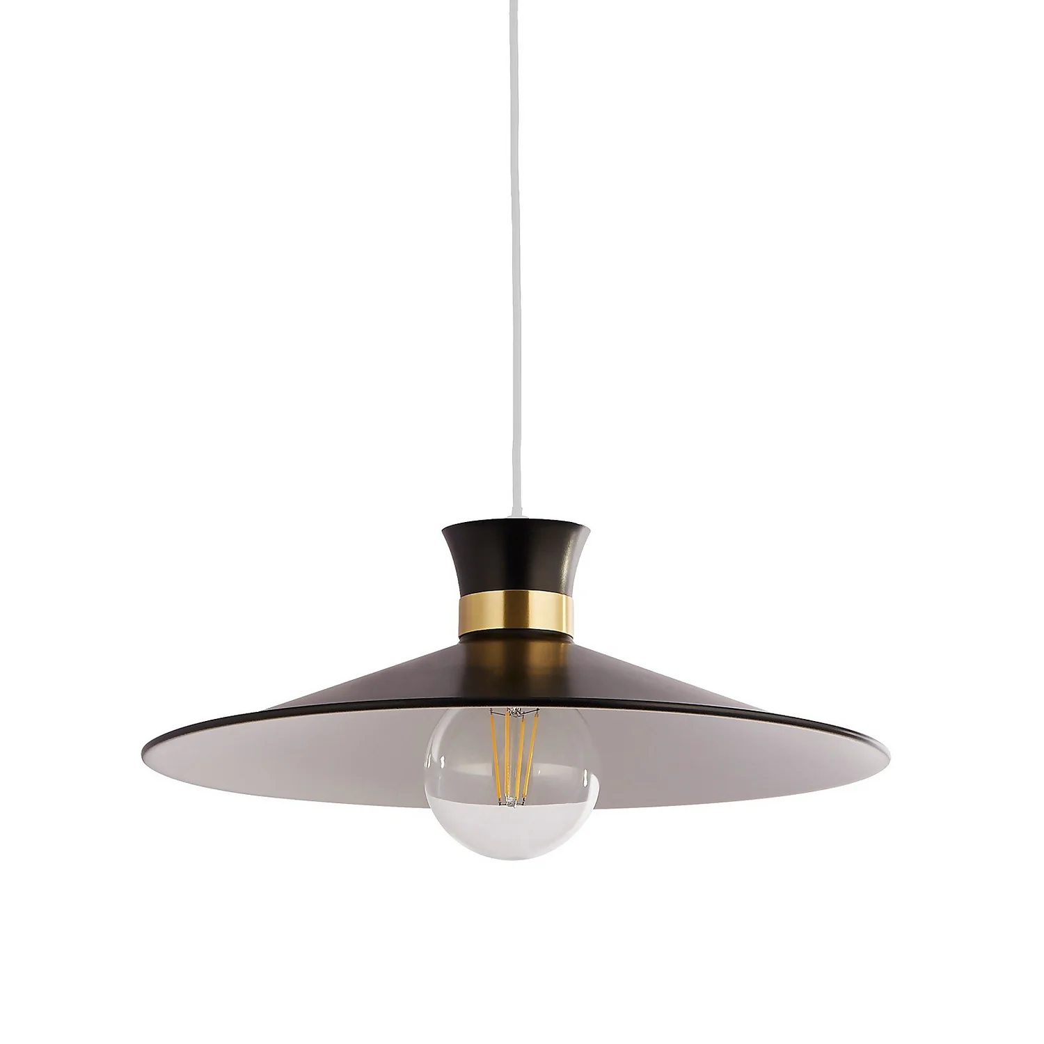 Balham Easy Fit Lamp Shade - Black & Brass 3 Balham Easy Fit Lamp Shade - Black & Brass - Image 3