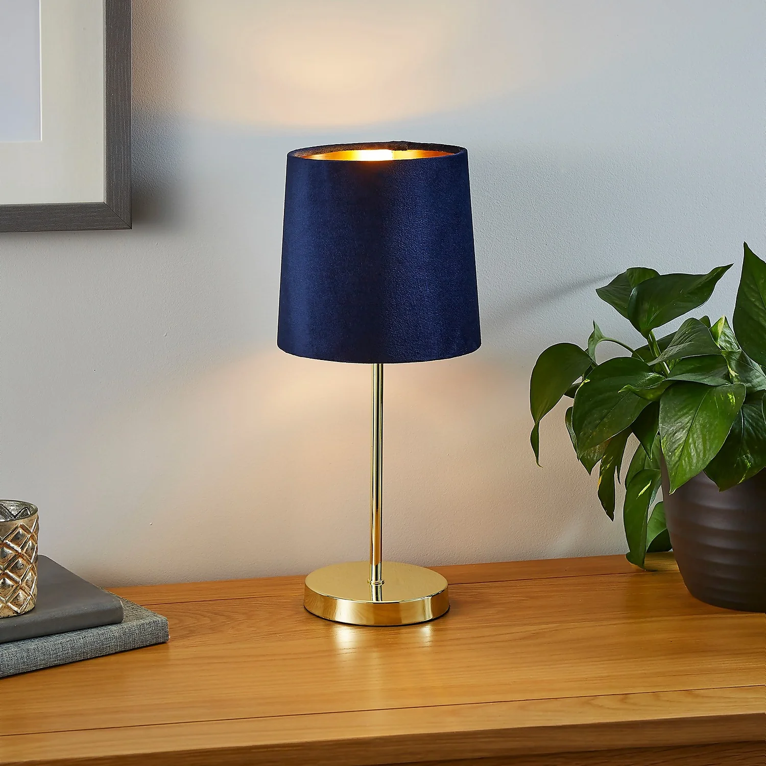 Paris Velvet Table Lamp - Navy 1 Paris Velvet Table Lamp - Navy