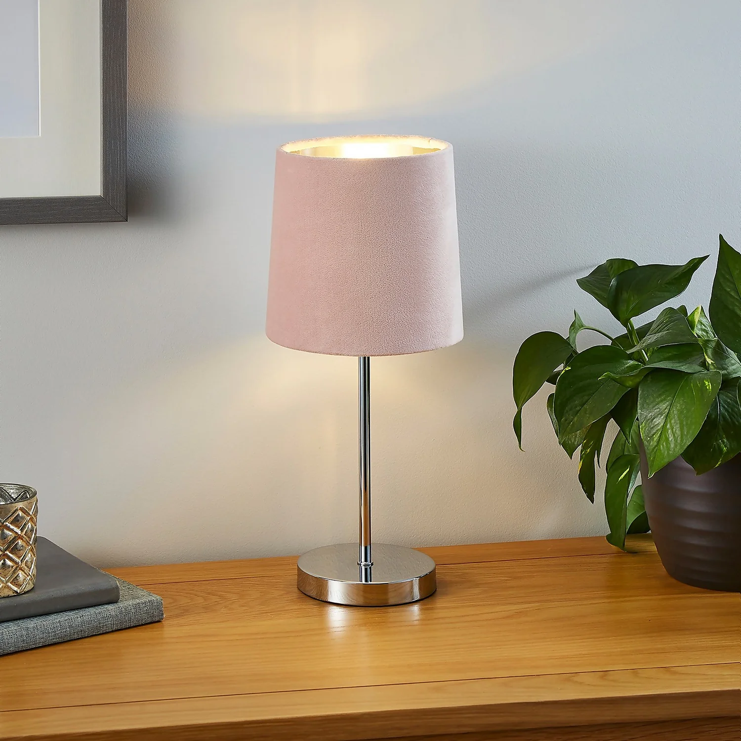 Paris Velvet Table Lamp - Blush 1 Paris Velvet Table Lamp - Blush