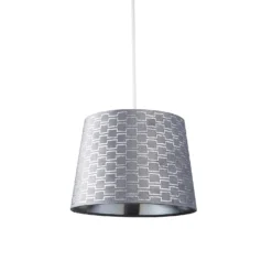 Mia Velvet 30cm Patterned Lamp Shade - Grey 5 Mia Velvet 30cm Patterned Lamp Shade - Grey -Home Lighting 13751365 9604969499142765