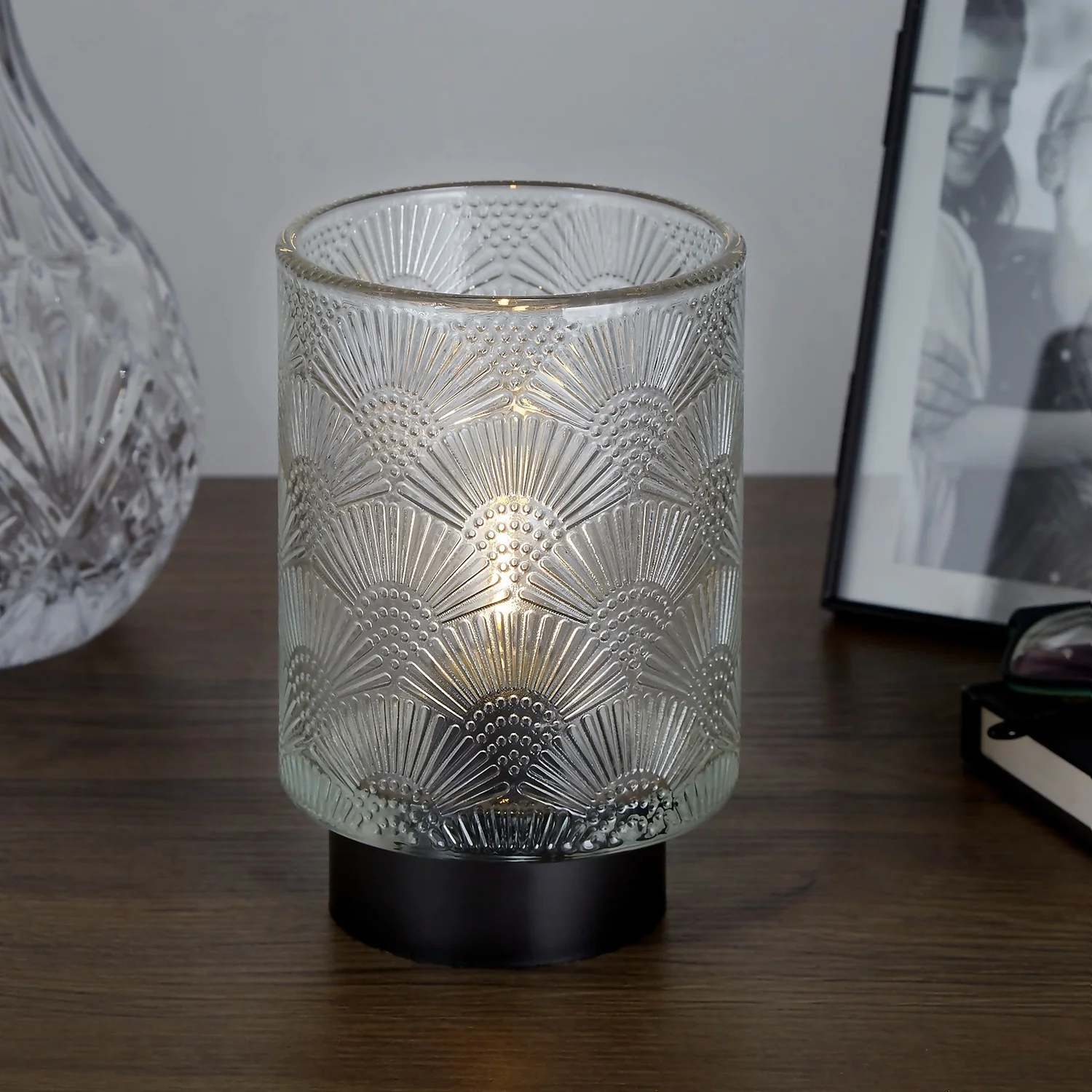 Olivia Battery Powered Table Lamp - Clear 1 Olivia Battery Powered Table Lamp - Clear