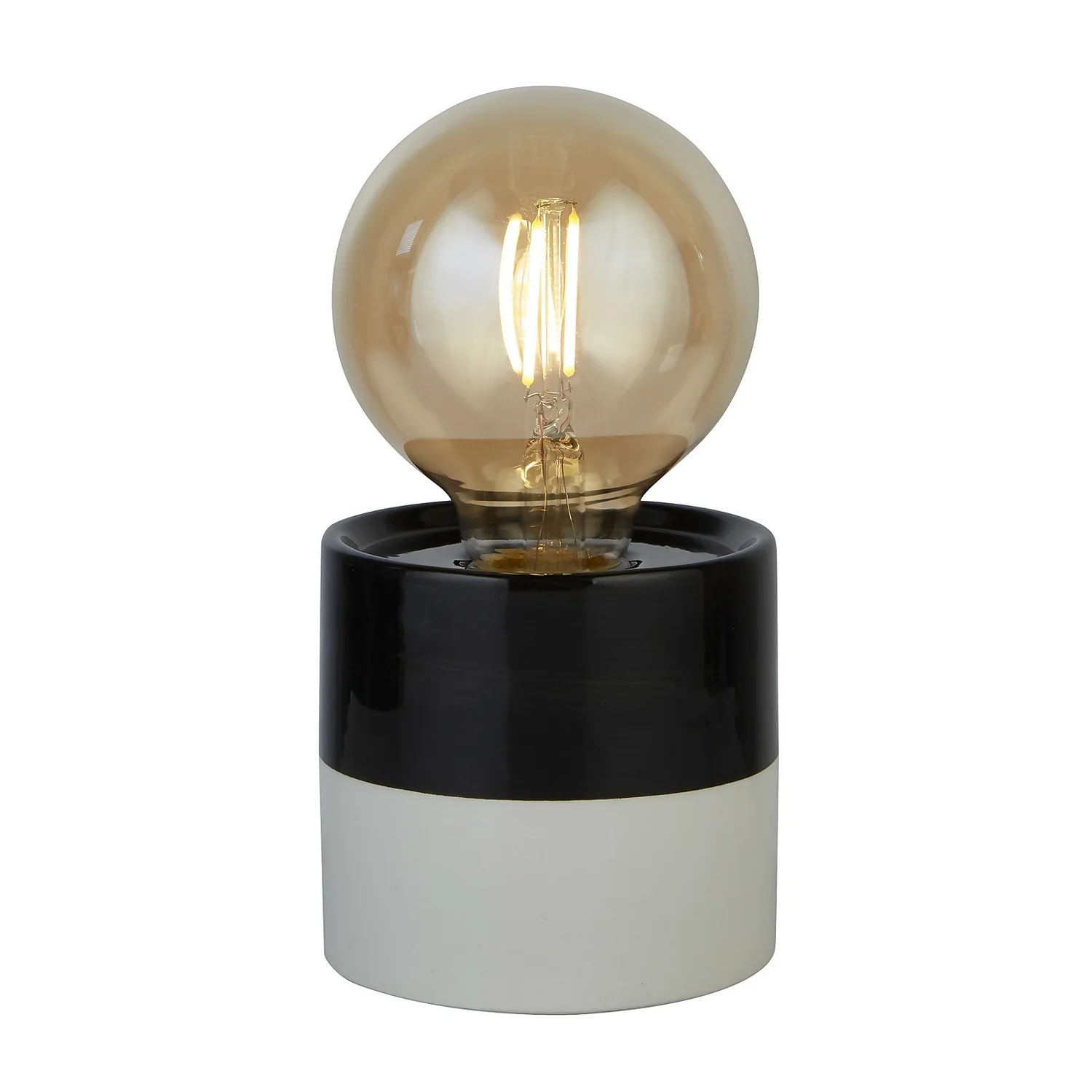 Elle Battery Powered Table Lamp - Black & White 2 Elle Battery Powered Table Lamp - Black & White - Image 2